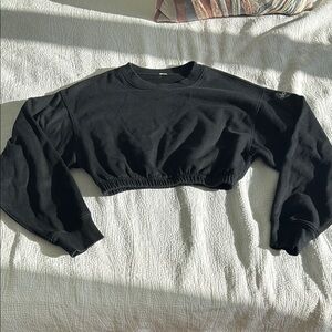 ALO Yoga Black Cropped Hoodie